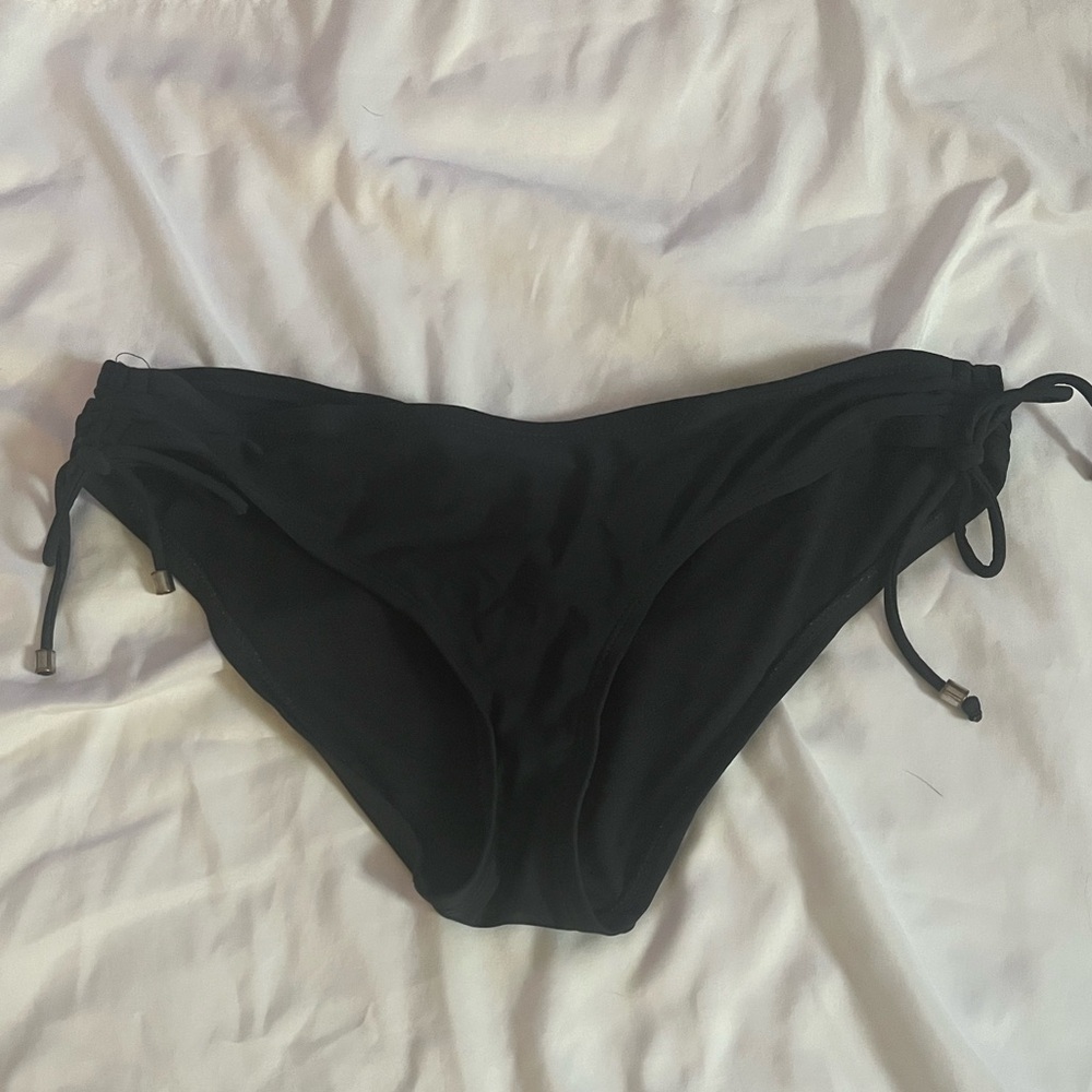 Grey Bikini Bottom with Cinch Ties
